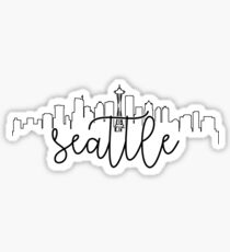 cityscape outline - seattle Sticker
