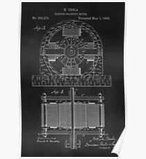 Tesla Coil Patent Art Poster