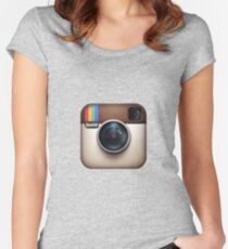Instagram Tailliertes Rundhals-Shirt