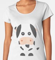 Cute Baby Cow Cartoon Animal Women's Premium T-Shirt