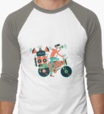 Party bike. Music and cycling Men's Baseball ¾ T-Shirt