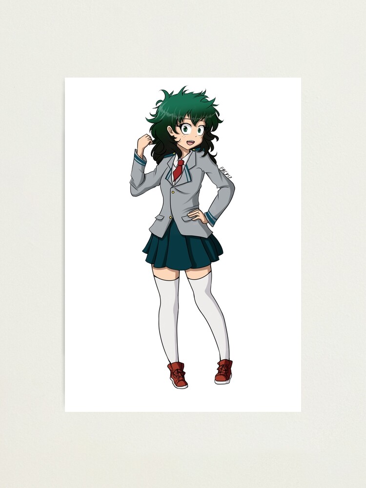 Female Deku My Hero Academia Photographic Print By Hikariyumiart