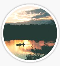 Canoe at Sunset Sticker