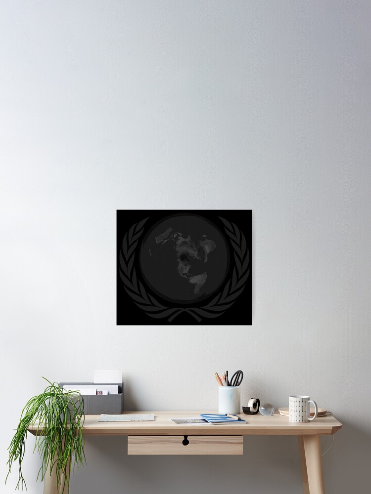 Flat Earth Logo Halfton Silver Black Poster By Flatearth1111