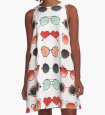 Sunglasses Collection – Red & Mint Palette A-Line Dress