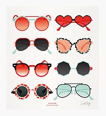 Sunglasses Collection – Red & Mint Palette Photographic Print