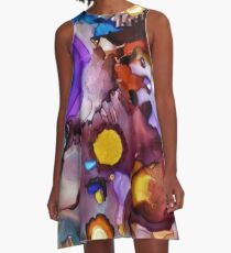 ABSTRACT ALCOHOL INK A-Line Dress