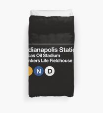 Indianapolis Pro Sports Subway Sign Duvet Cover