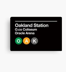 Oakland Pro Sports Subway Sign Canvas Print