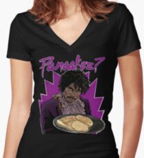 Pancakes? Women's Fitted V-Neck T-Shirt