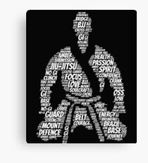 Jiu Jitsu Words Canvas Print