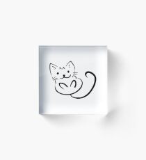 Cute Cat Drawing Acrylic Block