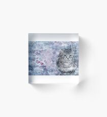 Purple Cat Art Acrylic Block