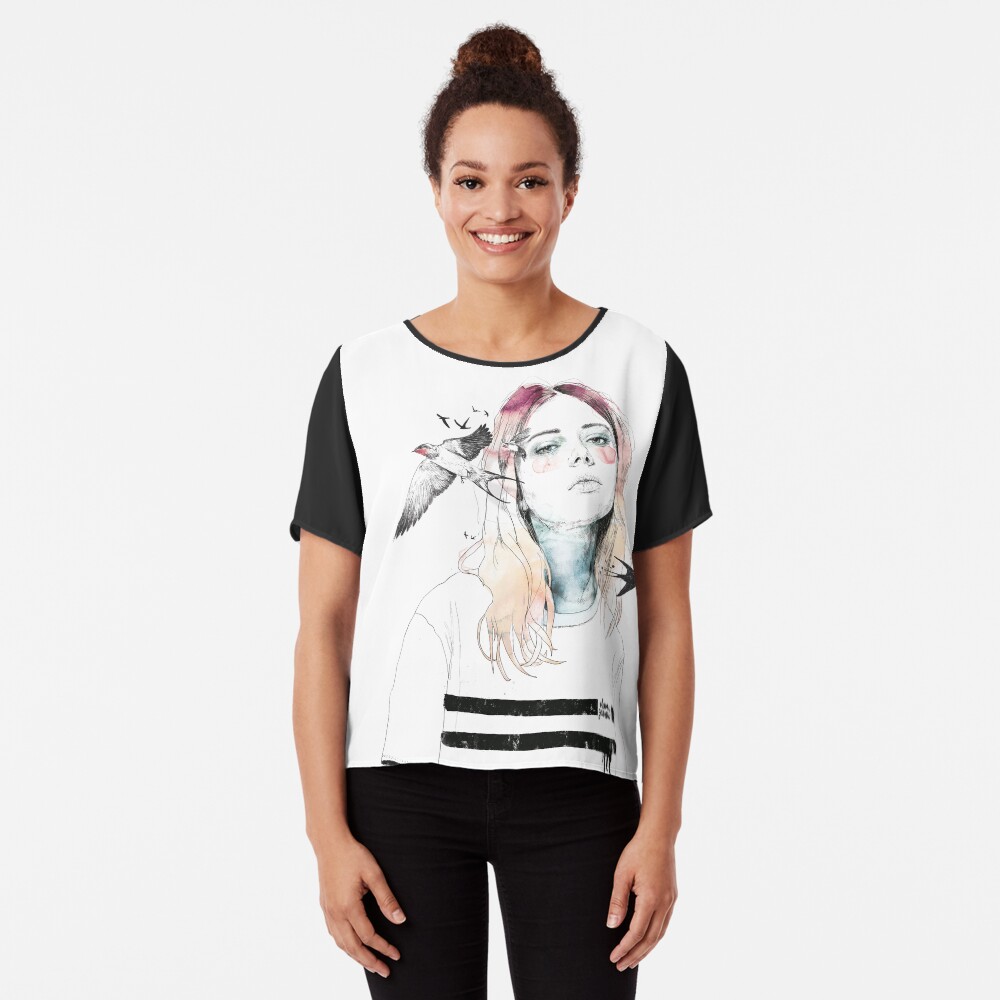 TAKE OUT YOUR BIRDS Chiffon Top