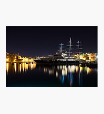 Reflecting on Malta - Luxury Superyachts in Valletta Photographic Print