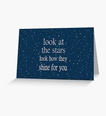 Coldplay Yellow Greeting Card
