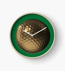 Golden Golf Ball Clock