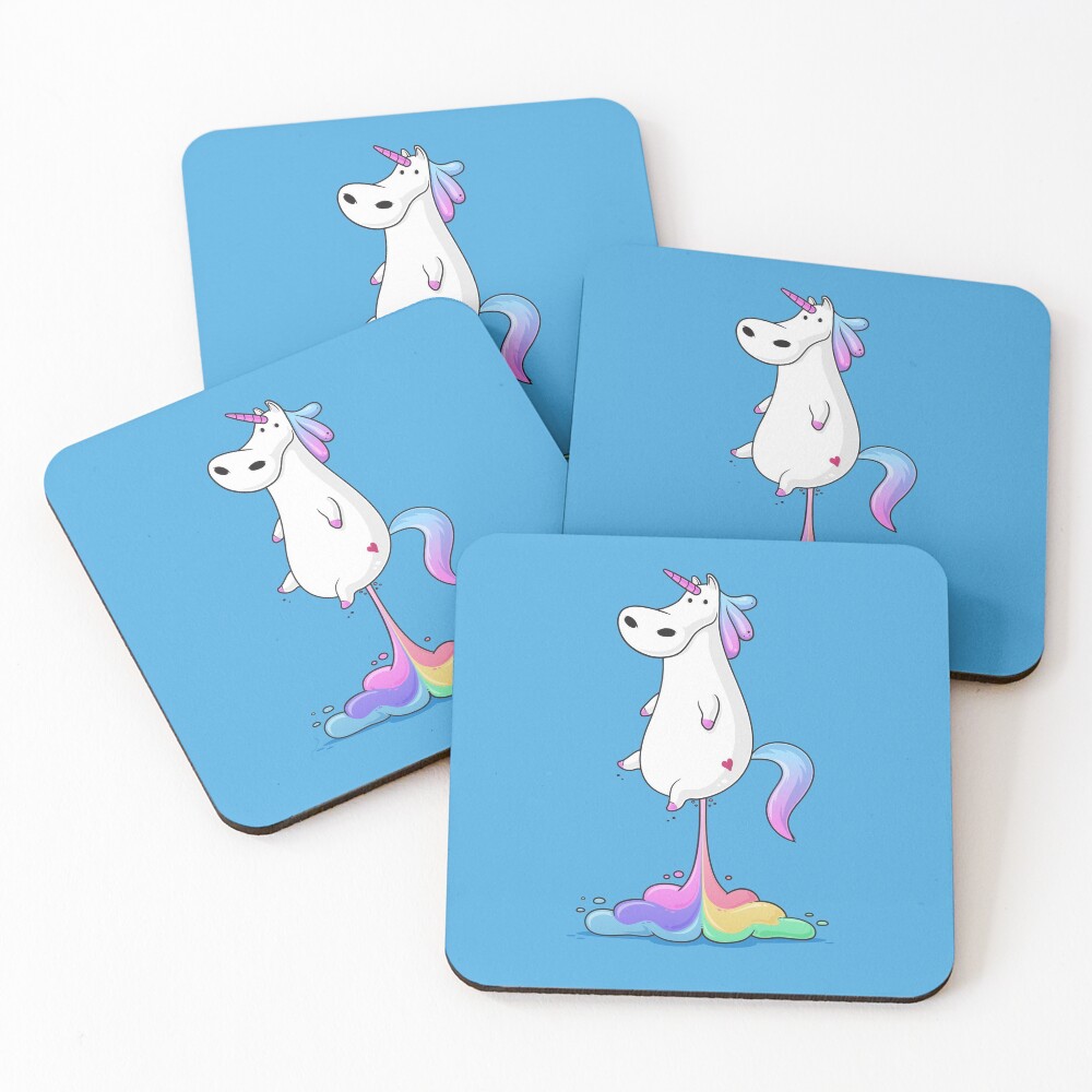 Unicorn Fart Coasters (Set of 4)