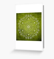 Mandala-Olivgrün Grußkarte