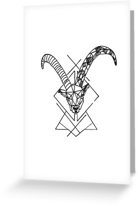 &ldquo;Geometric Capricorn (Capricorn)&rdquo; Greeting Cards by mrf2thed | Redbubble