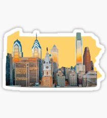PHILLY SKYLINE ON PA OUTLINE Sticker