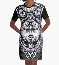 wolf Graphic T-Shirt Dress