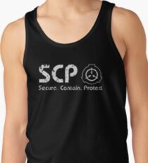 SCP - SECURE ⚫ CONTAIN ⚫ PROTECT White Tank Top