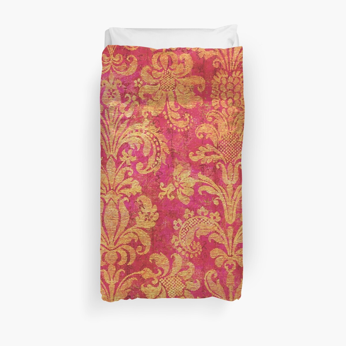 "Red and Gold Damask" Duvet Covers by DurinEberhart Redbubble