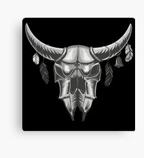 Big Black Bull Skull Canvas Print