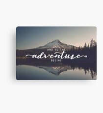And So The Adventure Begins - Woods Trees Forest Mountain Wall Decor Canvas Print