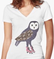 I skate OWL night long Women's Fitted V-Neck T-Shirt