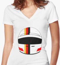 sebastian vettel 2017 helmet Women's Fitted V-Neck T-Shirt
