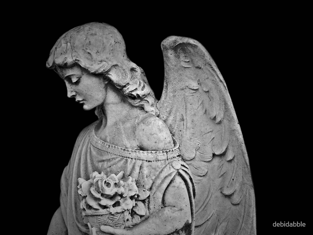 "Black and White Angel" by debidabble Redbubble