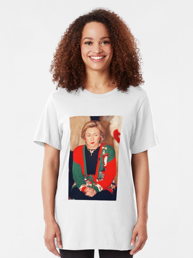 Vista alternativa de Camiseta ajustada Jersey de Navidad de Hillary Clinton
