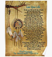"Live Your Life",Chief Tecumseh watercolor effect Poster