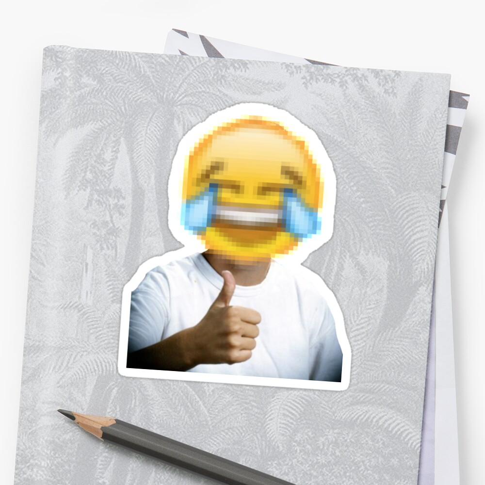 "Laughing Emoji with Thumbs Up" Stickers by pussynerdvirgin | Redbubble