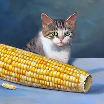 Cat eating corn on the outlet cob