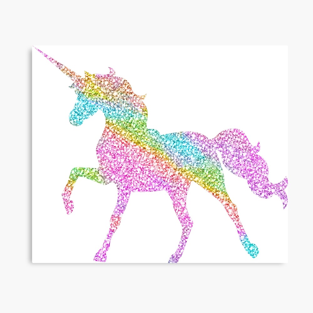 Sparkly Rainbow Unicorn Canvas Print By Jwyly12 Redbubble