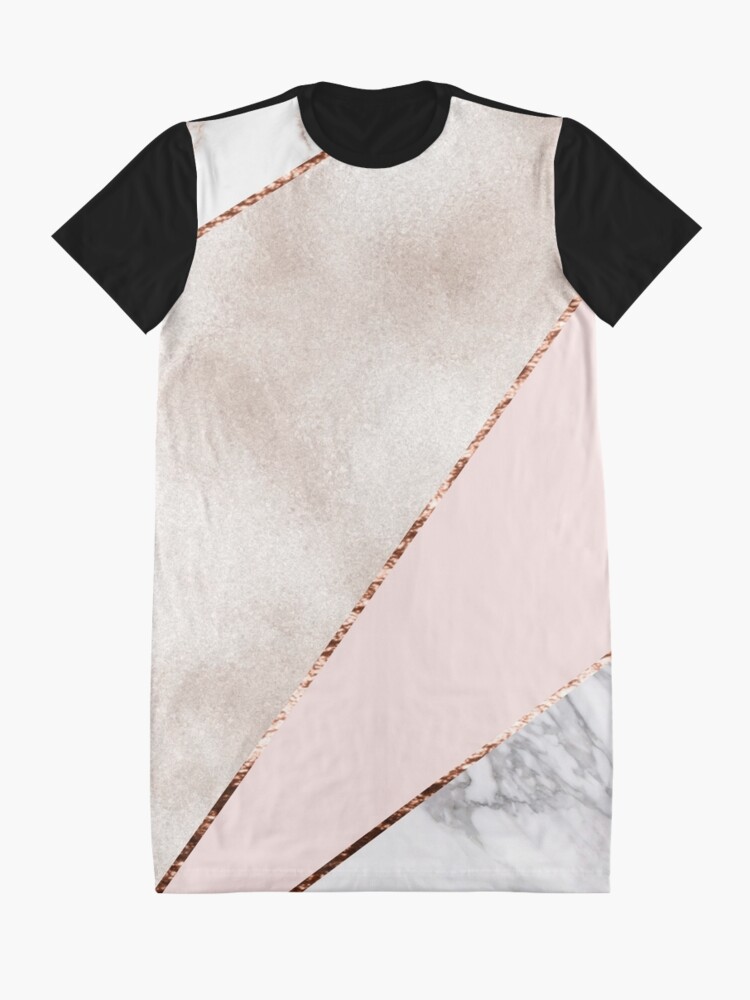 Alternate view of Spliced mixed rose gold marble Graphic T-Shirt Dress