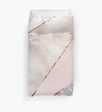 Spliced mixed rose gold marble Duvet Cover