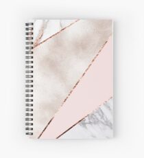 Spliced mixed rose gold marble Spiral Notebook
