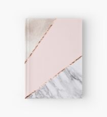 Cuaderno de tapa dura Empalmado mezclado mármol de oro rosa