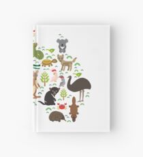 Australian animal map Hardcover Journal