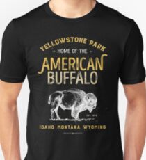 Yellowstone National Park Bison Buffalo T shirt - Vintage Unisex T-Shirt