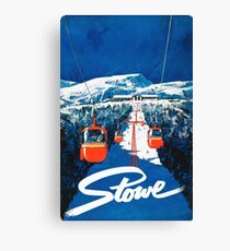 Lienzo Etiqueta engomada del cartel del viaje del esquí de Stowe vertmont vintage sking