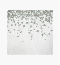 Gray Green Trailing Ivy Leaf Print Scarf
