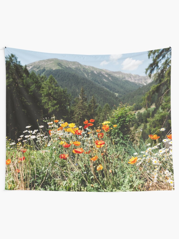 Alternate view of Mountain garden Tapestry
