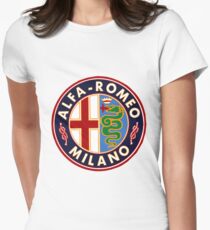 Antique Alfa-Romeo Classic Car Sign Women's Fitted T-Shirt