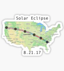 Solar Eclipse Totality Map Sticker