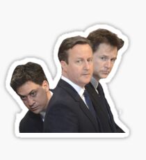 Ed milliband, David Cameron and Nick Clegg Sticker